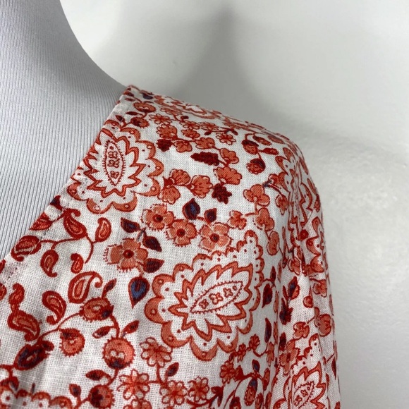 NWT Gap Maternity Wrap Top Linen Blend Paisley Floral XL - Picture 13 of 16